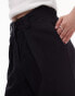 Topshop Petite darted hem detail tailored straight leg trouser in black