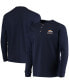 Фото #1 товара Men's Navy Denver Broncos Maverick Thermal Henley Long Sleeve T-shirt