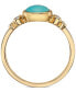 ფოტო #4 პროდუქტის EFFY® Turquoise & Diamond (1/10 ct. t.w.) Ring in 14k Gold