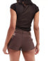 ASOS DESIGN tailored micro short in brown