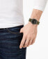 ფოტო #4 პროდუქტის Men's Automatic Military Green Leather Strap Watch 38mm