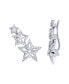ფოტო #1 პროდუქტის Starburst Design Sterling Silver Diamond Women Ear Climbers