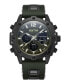 ფოტო #1 პროდუქტის Men's Ana-digi Green Silicon Strap Watch, 43.5mm