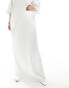 In The Style Plus satin maxi skirt in white