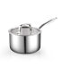 Фото #4 товара Tri-Ply Clad Stainless Steel Sauce Pan with Lid, 3 Quart, Silver