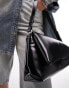 Фото #6 товара Topshop Spencer asymmetric puffy shoulder bag in black