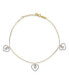 ფოტო #1 პროდუქტის Heart Anklet in 14k Yellow and White Gold