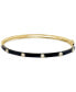 ფოტო #1 პროდუქტის EFFY® Diamond & Black Enamel Bangle Bracelet (1/4 ct. t.w.) in 14k Gold