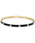 Фото #1 товара EFFY® Diamond & Black Enamel Bangle Bracelet (1/4 ct. t.w.) in 14k Gold