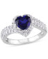 Фото #1 товара Кольцо Macy's Heart Swirl Sapphire Silver