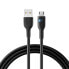 Фото #1 товара Kabel przewód USB - microUSB 2.4A z diodą LED 2m czarny