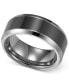 Men's Tungsten Carbide and Ceramic Ring, 8mm Wedding Band