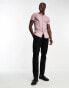 ASOS DESIGN skinny fit grandad shirt in mauve