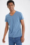 Фото #1 товара Футболка Defacto Slim Fit V Neck Basic