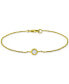 Cubic Zirconia Bezel Link Bracelet in 18k Gold-Plated Sterling Silver, Created for Macy's