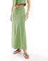 Фото #2 товара Mango linen mix co-ord skirt in green