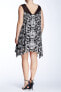 Фото #2 товара Want & Need Black/ Ivory Lace Insert Printed Dress (Plus Size) Sz 2X