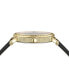 ფოტო #2 პროდუქტის Women's Swiss V-Dollar Black Leather Strap Watch 37mm