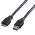 Фото #1 товара ROLINE USB 3.0 Cable - A - Micro B - M/M 0.15 m - 0.15 m - USB A - Micro-USB B - USB 3.2 Gen 1 (3.1 Gen 1) - Black