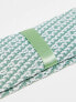 ASOS DESIGN knitted tie in sage and white