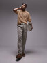 Фото #1 товара Topman knitted textured wavy stripe in camel