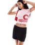 Фото #1 товара COLLUSION baby tee in pink with red graphic