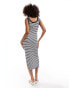 New Look scoop neck midi dress in blue stripe