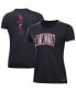 ფოტო #1 პროდუქტის Women's Black Cincinnati Bearcats Two-Hit T-shirt