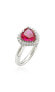 ფოტო #2 პროდუქტის Suzy Levian Sterling Silver Cubic Zirconia Red Heart Halo Ring