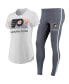 ფოტო #3 პროდუქტის Women's White, Charcoal Philadelphia Flyers Sonata T-shirt and Leggings Set