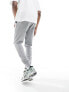 ASOS DESIGN skinny joggers in grey marl Серо-черный, XL - фото #9