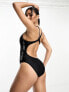 Фото #1 товара Nike Swimming Fusion Fastback swimsuit in black