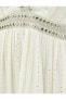 Фото #6 товара Kolsuz Mini Elbise V Yaka Taşlı Fiyonk Detaylı