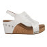Фото #1 товара Corkys Carley Lace Studded Wedge Womens White Casual Sandals 30-5316-WHLC