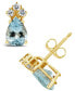 ფოტო #1 პროდუქტის Aquamarine (1-1/5 ct.t.w) and Diamond (1/8 ct.t.w) Stud Earrings in 14K Yellow Gold