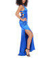 Фото #10 товара Juniors' Strappy-Back Satin Gown, Created for Macy's