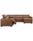 Фото #26 товара Nevio 124" 5-Pc. Leather Sectional with 1 Power Recliner, Headrests and Chaise, Created For Macy's