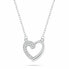 Charming silver jewelry set Hearts with zircons SET259W (necklace, earrings)