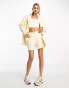 Weekday Isa co-ord linen mix blazer in pastel yellow