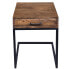 Фото #2 товара Mango Wood Side Table With Drawer And Cantilever Iron Base, Brown And Black