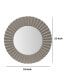32 Inch Round Beveled Floating Wall Mirror With Corrugated Design Wooden Frame