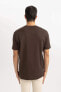 Erkek T-shirt V7699az/bn192 Brown