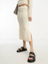 Фото #2 товара ASOS DESIGN knitted maxi skirt in textured ladder stitch in cream co-ord