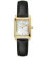 ფოტო #1 პროდუქტის Women's Classic Sutton Diamond Accent Black Leather Strap Watch 21mm