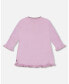 ფოტო #2 პროდუქტის Toddler Girls Knitted Dress With Flowers Lilac - Toddler|Child