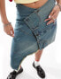 Basic Pleasure Mode asymmetric awkward length skirt in denim