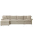 Wrenley 134" 3-Pc. Fabric Sectional Chaise Sleeper Sofa, Created for Macy's