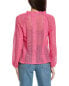 Madison Miles Loose Crochet Shirt Women's Pink M