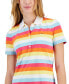 Фото #3 товара Women's Cotton Colorful Stripes Polo Shirt