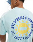 Levi's t-shirt with central sunshine print logo and backprint in light blue